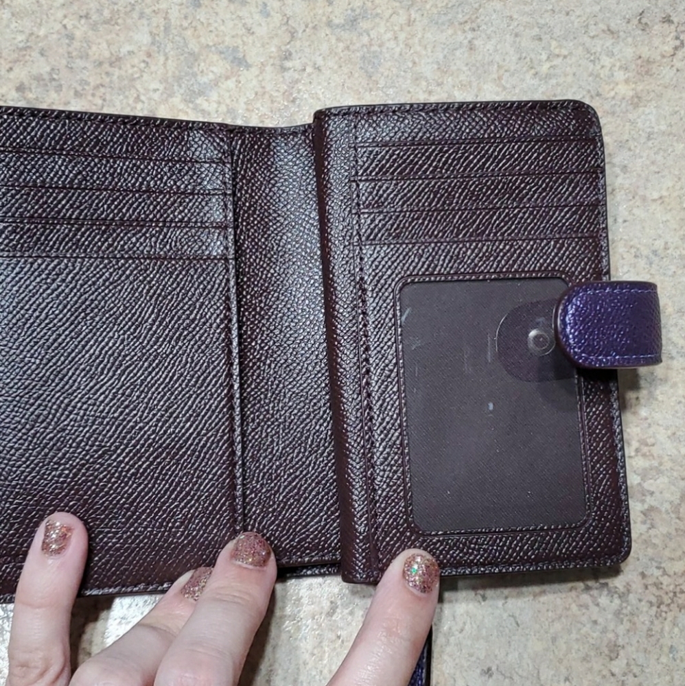 Coach Medium Wallet Metallic Periwinkle